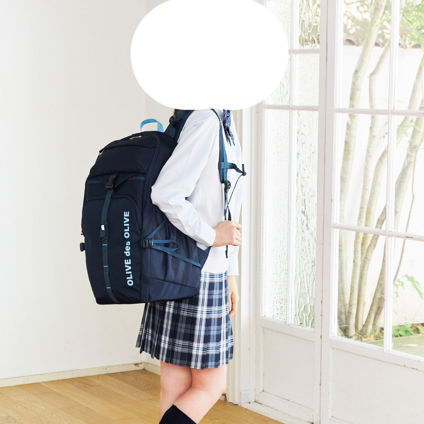 OLIVEdes OLIVE School ワイドオープンフロントテープデイバック 2K30043