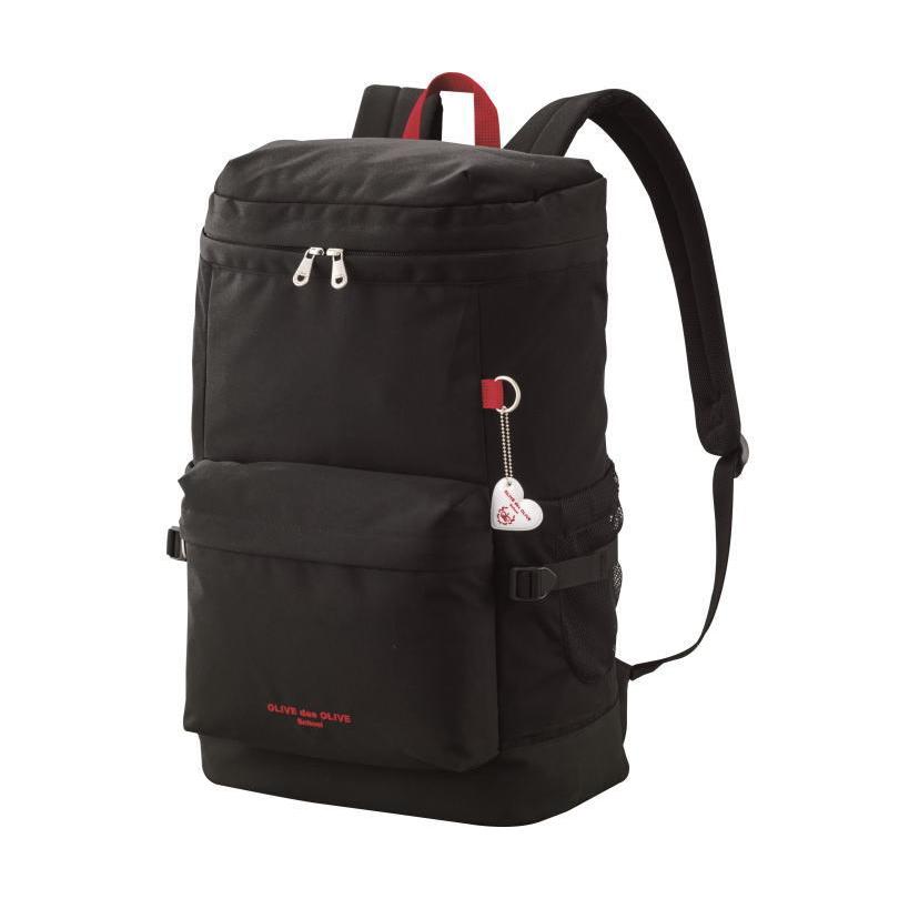 OLIVE des OLIVE School サイドファスナー付きロゴプリントデイパック 2K30032
